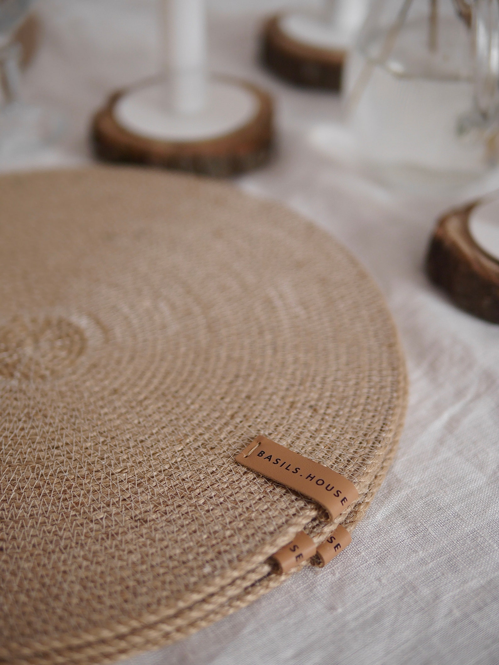 Jute Rope Placemats Set Jute Coasters Set Round Placemats Etsy
