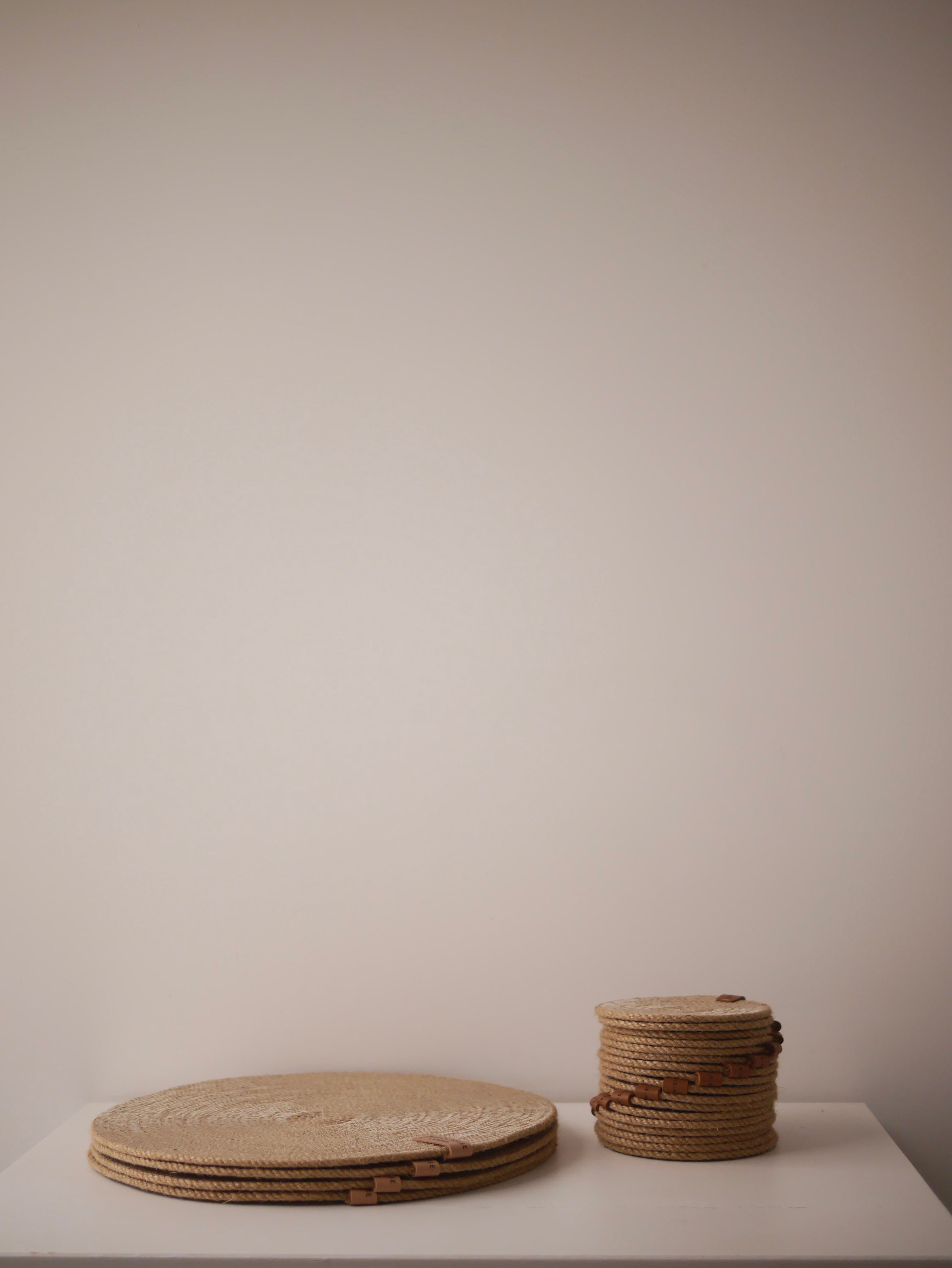 Jute Rope Placemats Set Jute Coasters Set Round Placemats Etsy