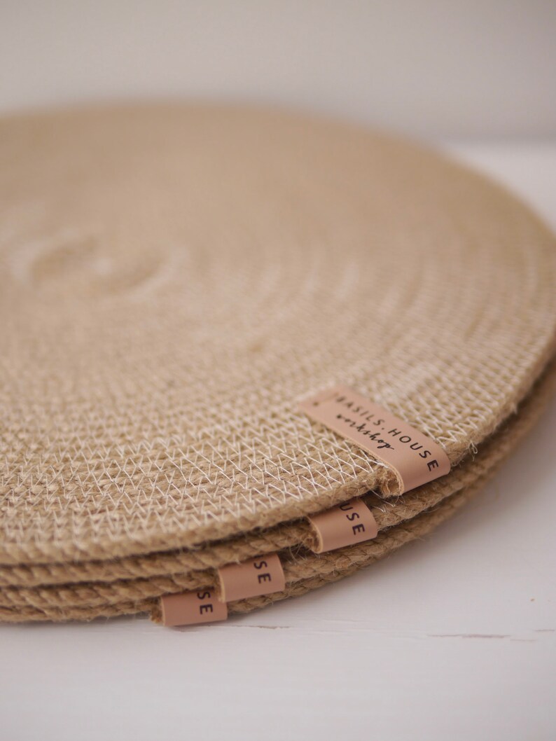 Jute Rope Placemats Set Jute Coasters Set Round Placemats Etsy