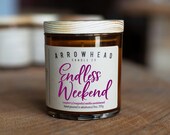 Endless Weekend All Natural Soy Candle Pumpkin Hand Poured Small Batch Wood Lid Amber Jar Cotton Wick