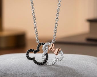Zwart-witte ronde zirkonia steen unieke hanger ketting, tweekleurige gouden delicate ketting voor haar, verjaardagscadeau, ketting tienermeisjeskleding