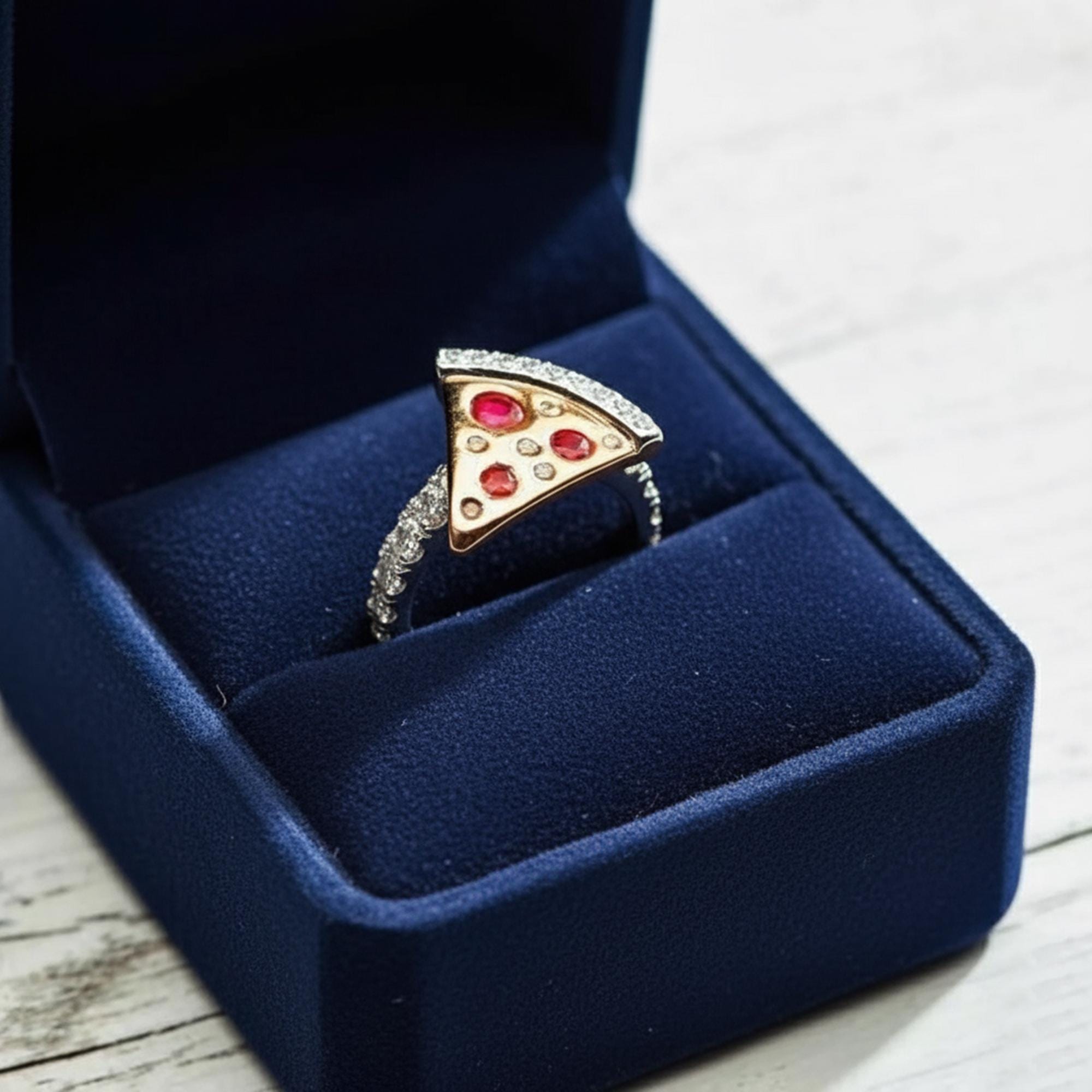 Pizza Guide Ring Domino’s Pizza Slice Engagement Ring, Valentine’s Day Gift for Her ...