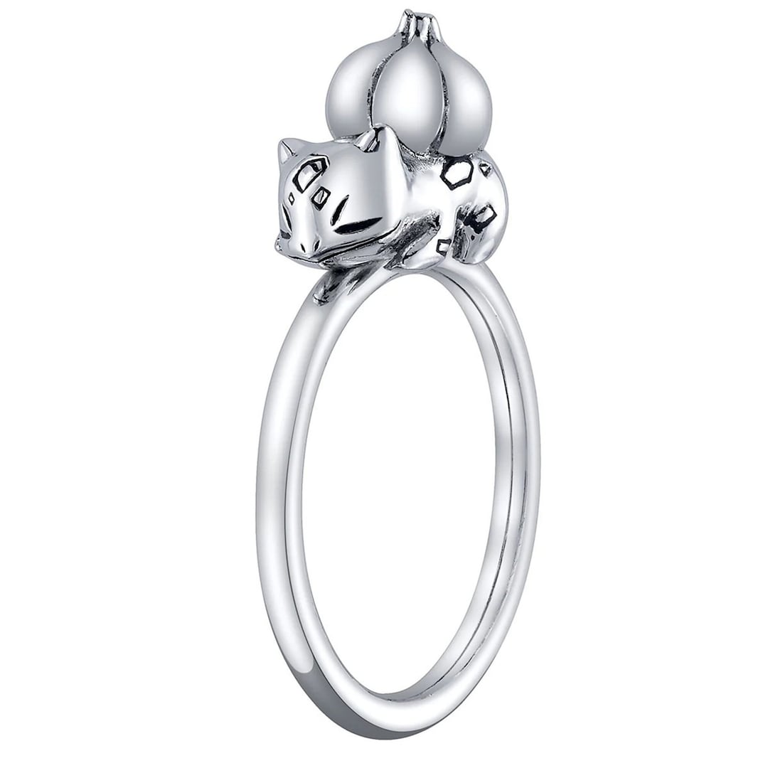 Pokemon Sleepy Bulbasaur Ring / 925 Silver Cartoon Character Inspired