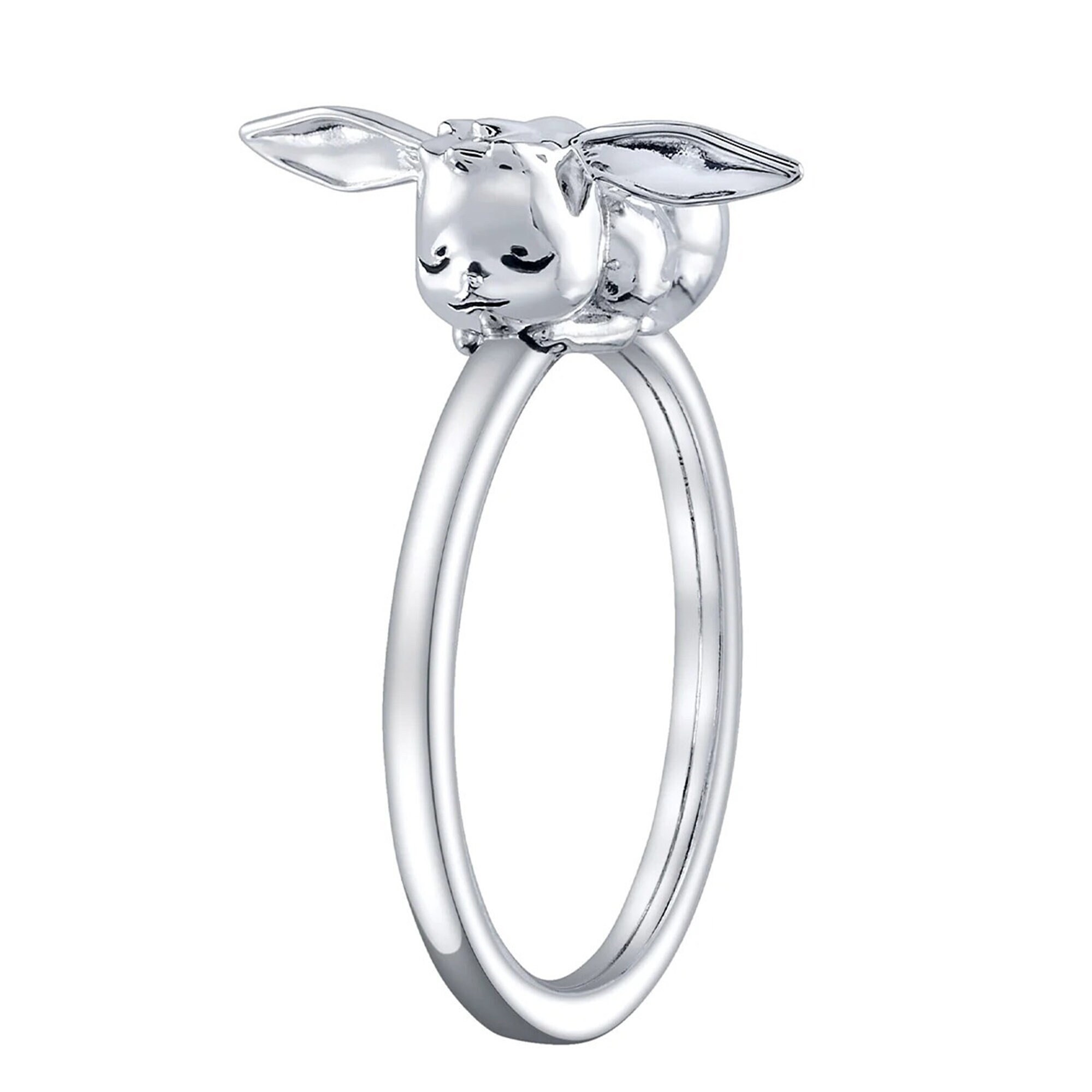 Pokemon Sleepy Eevee Ring, 925 Silver Cartoon Character Inspired 