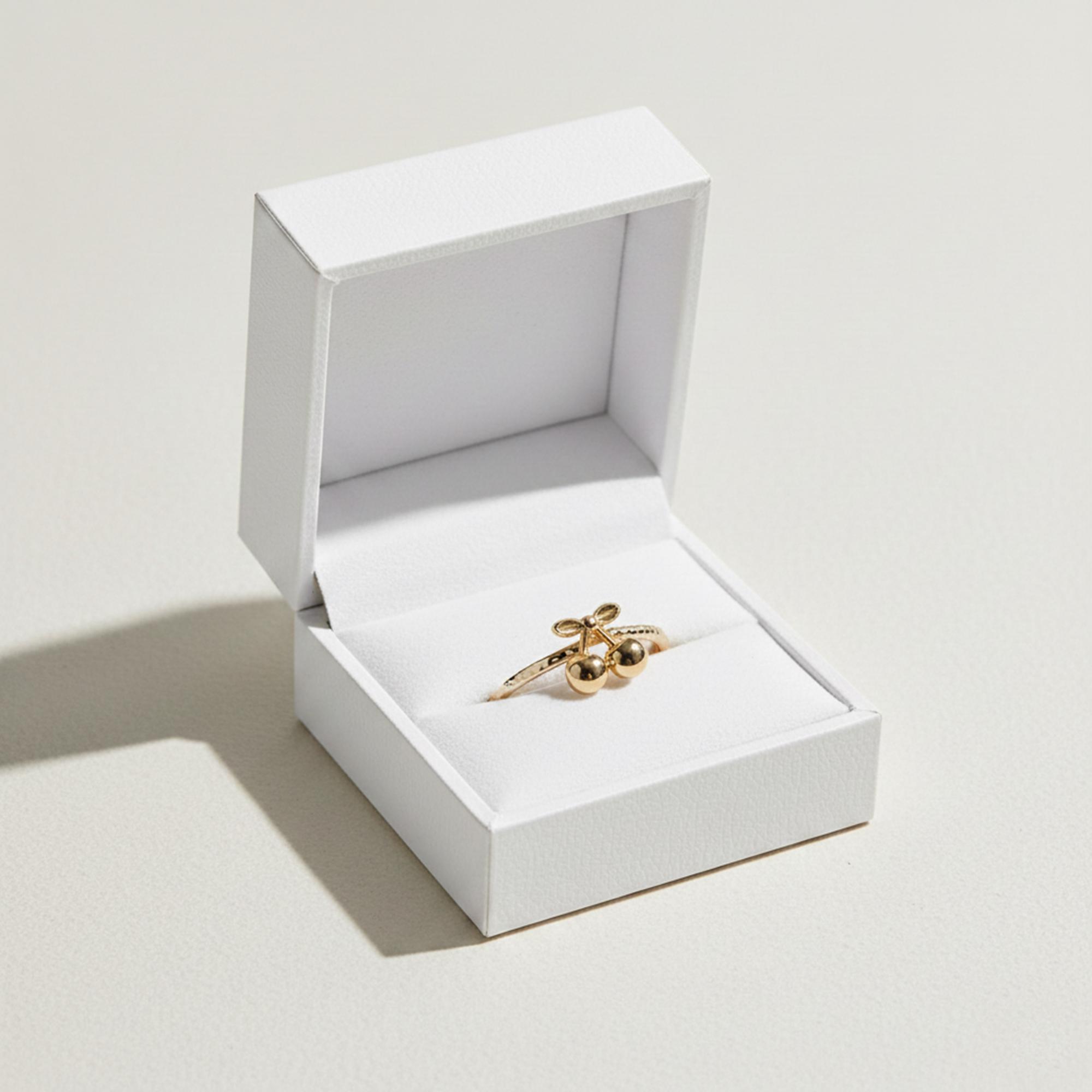 Minimalist Cherry Ring, 14K Gold Cherry Jewelry, Dainty Fruit Inspired ...