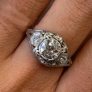 Bague de fiançailles pour femme en pierre CZ inspirée des fleurs, bague taille ancienne européenne, bague en filigrane cinq pierres, alliance pour la mariée, cadeau d'anniversaire