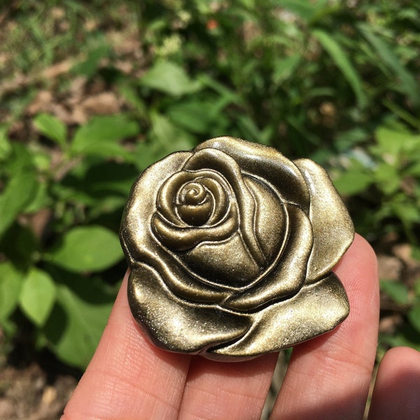 1PC Natural Gold Obsidian Rose Flower,Quartz Rose Flower,Crystal Pendant,Rock,Home Decoration,Crystal Carving,Reiki Heal,Crystal Gifts 20g+