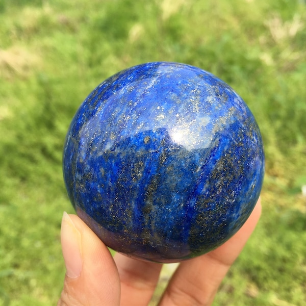 Sphère en lapis-lazuli naturel, boule de cristal de quartz, spécimen minéral, roche, soins Reiki, cadeaux en cristal, boule divinatoire, boule de la prophétie