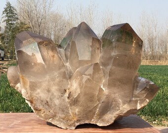 560LB AA+ Natural Smokey Quartz Vug,Quartz Cluster,Energy Crystal,Mineral Samples,Crystal Wand Piont,Home Decoration,Reiki Heal,Crystal Gift