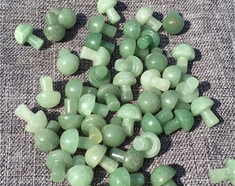 10pcs Natural green Aventurine  Mushroom Carved Quartz Crystal ,Crystal carving,Mineral specimen,Home decoration,Reiki healing