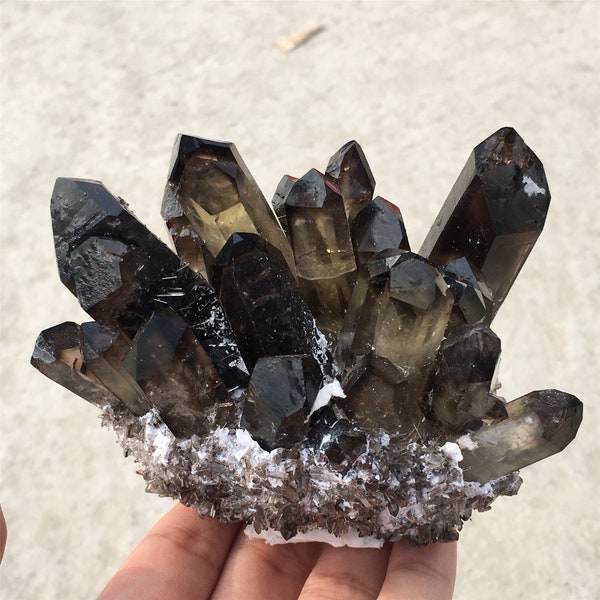 420g+ Smoky Quartz crystal Cluster,crystal VUG,Mineral samples,Home decoration,Crystal collection,Degaussing stone,Reiki healing 1pc