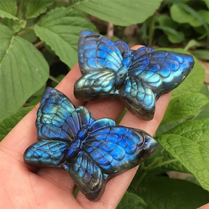 2PCS Natural  Labradorite Butterfly,Quartz Crystal Butterfly,Crystal Carved,Mineral samples,Home Decoration,Reiki healing,Crystal Gifts 30g+