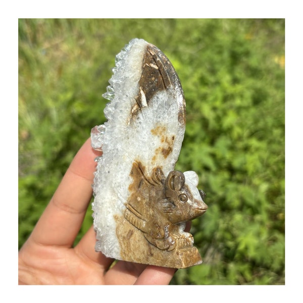 Natural Cluster Bat,Quartz VUG Bat,Mineral Specimen,Home Decoration,Energy Crystal,Reiki Healing,Crystal Gift,Crystal Sculpture