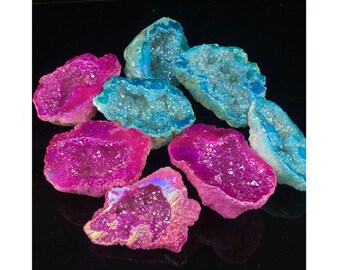 Mineral 652 Grams,4.3x 3.4x 3.4,2pcs ,Natural Untreated Quartz Geode Crystal Sculpture 1pair Home Decor Specimens,Raw Material,E0050
