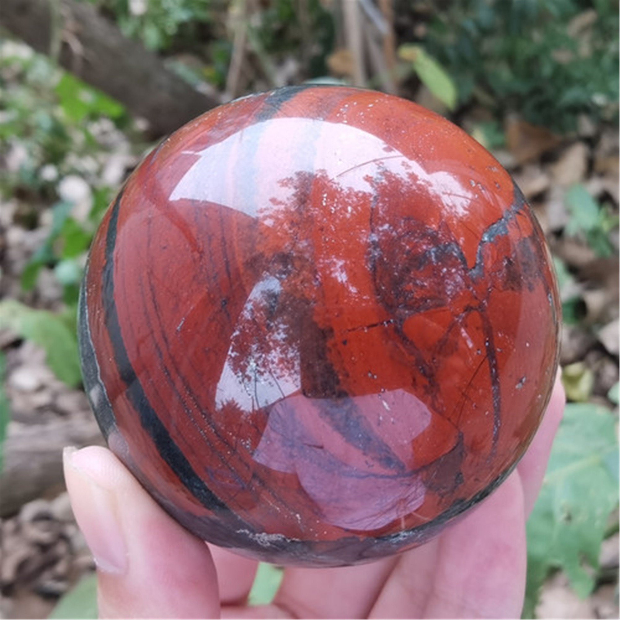 Natural Blood Stone Quartz Crystal Sphere Crystal BallRock Etsy