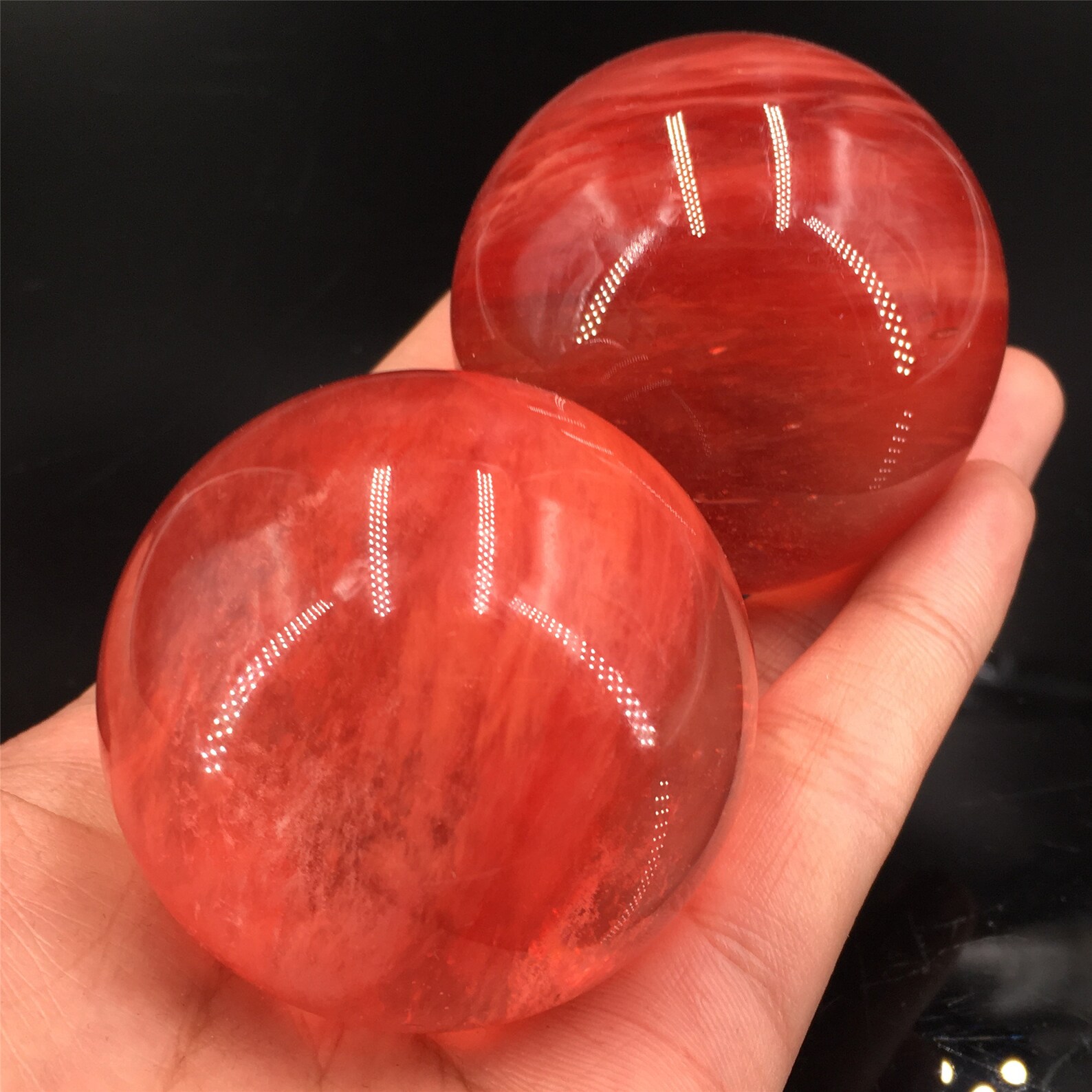 150g Red Smelting Quartz Sphere Crystal Etsy