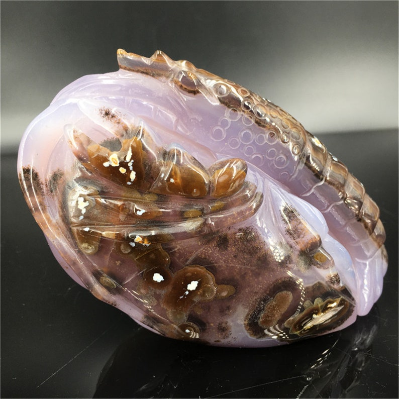 1.34LB Natural Quartz Crystal Agate Lobster,Crystal healing,Rock,Crystal Carving,Home Decoration,mineral specimens,Palm Plaything 1pc