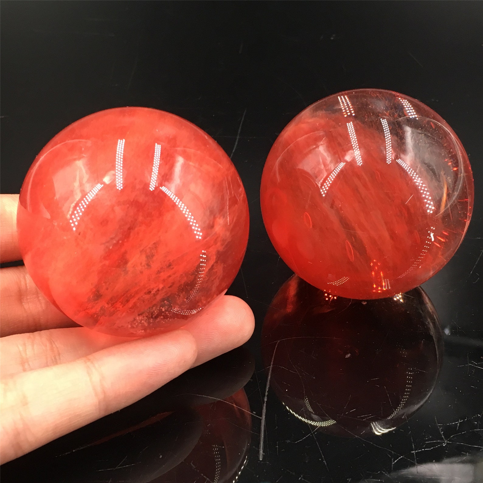 150g Red Smelting Quartz Sphere Crystal Etsy