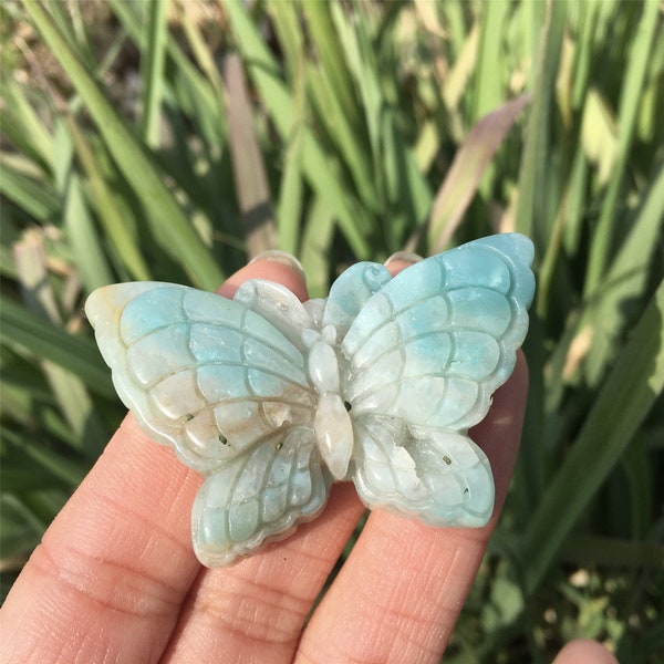 1PC Natural Amazonite Butterfly,Quartz Crystal Butterfly,Crystal Carved,Mineral Specimen,Home Decoration,Reiki healing,Crystal Gifts 20g+