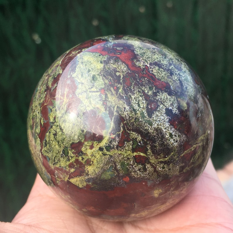 1pc 50mm+ Natural dragon blood stone quartz sphere crystal ball,rock stone mineral specimen,Reiki healing 260g+ Home decoration