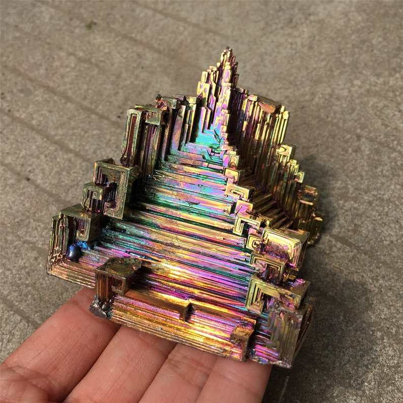 1PC 300g Titanium Rainbow Bismuth Ore,Crystal Quartz Mineral Point,Tower,Home Decoration,Mineral Specimens,Crystal Collection,Reiki Healing zdjęcie 3