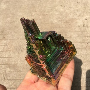 1PC 300g Titanium Rainbow Bismuth Ore,Crystal Quartz Mineral Point,Tower,Home Decoration,Mineral Specimens,Crystal Collection,Reiki Healing zdjęcie 5
