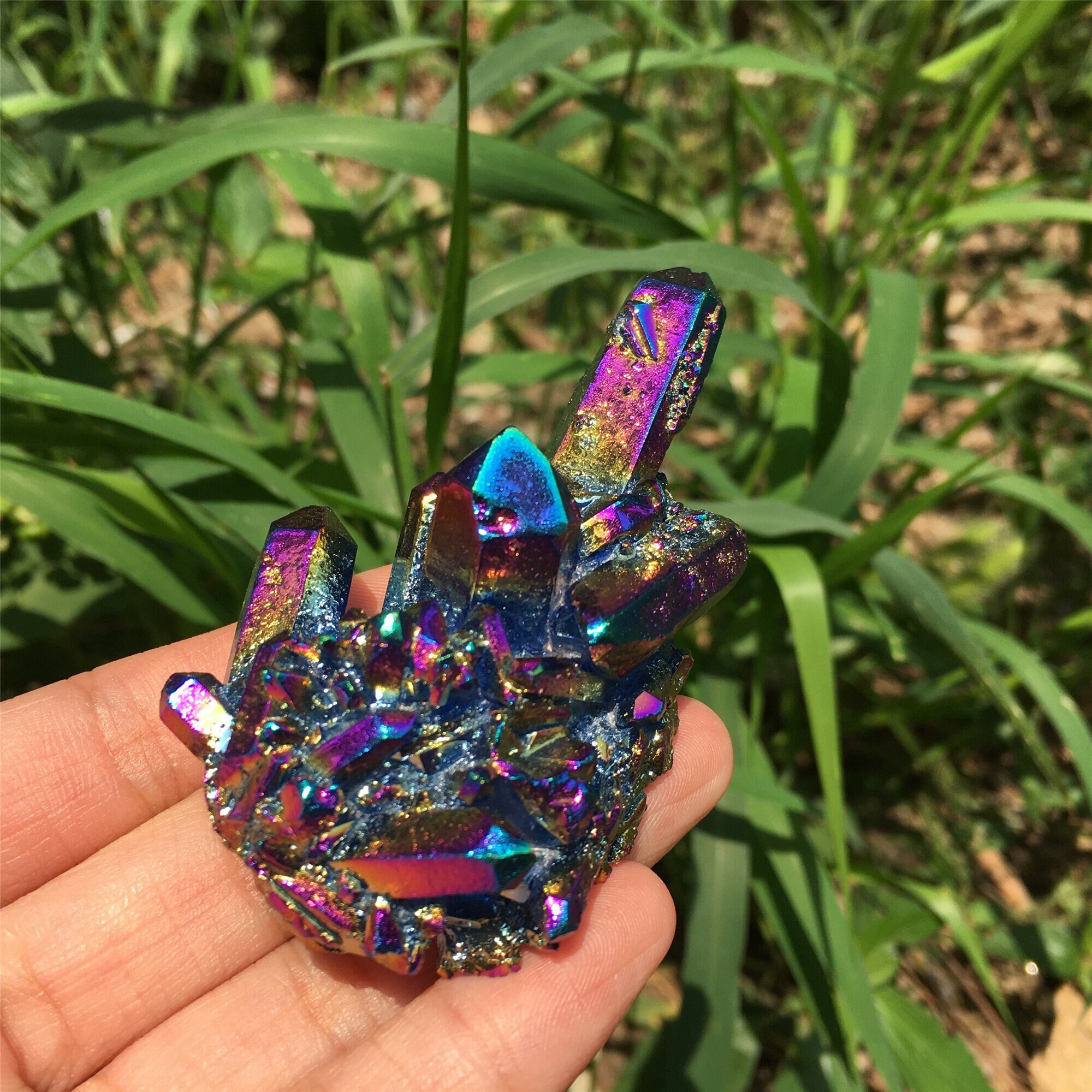 Beautiful！Rare Natural Quartz crystal VUG Cluster，Titanium mineral sa…