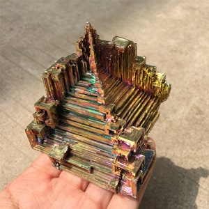 1PC 300g Titanium Rainbow Bismuth Ore,Crystal Quartz Mineral Point,Tower,Home Decoration,Mineral Specimens,Crystal Collection,Reiki Healing zdjęcie 10