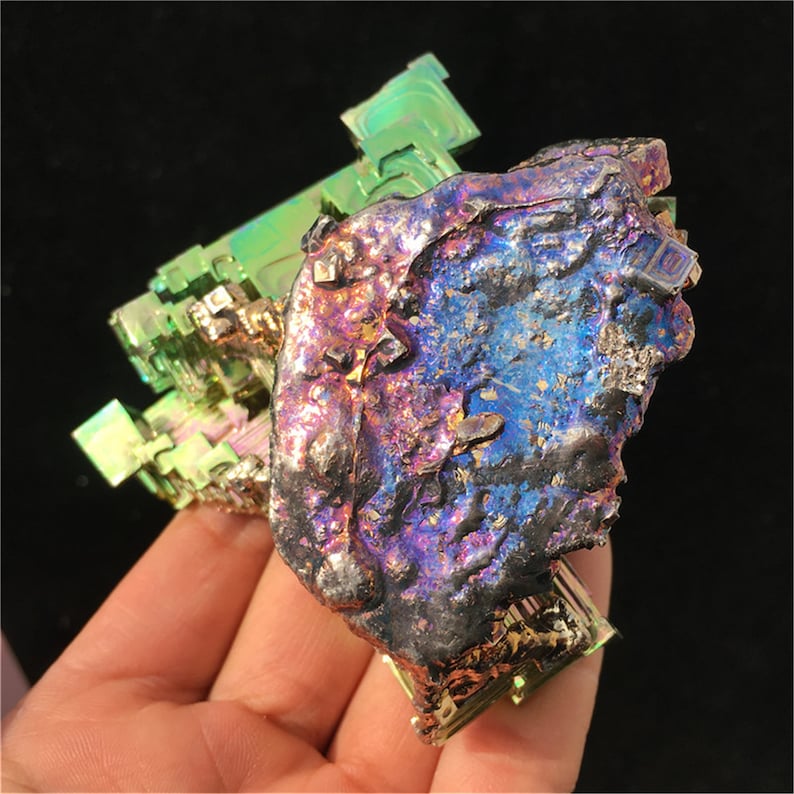 0.77LB Rainbow Bismuth Ore Geode Crystal Quartz Titanium Mineral Point,Home Decoration,Crystal healing,Crystal Collection,Mineral Samples