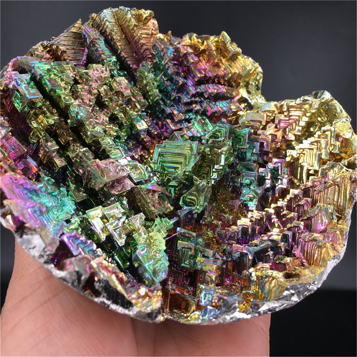 1.76LB Rainbow Bismuth Ore Geode Crystal Quartz Titanium Etsy