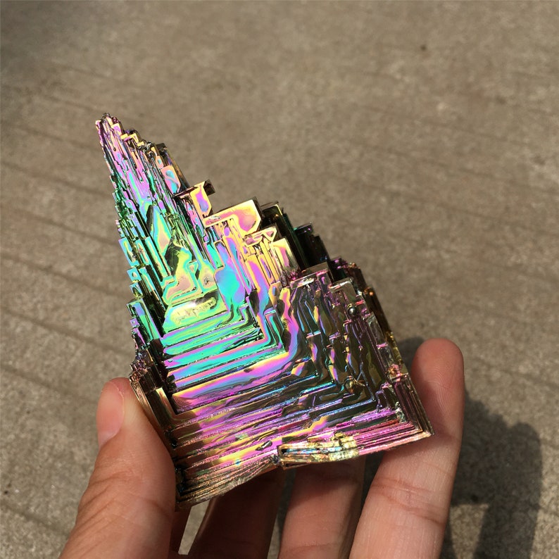 1PC 300g Titanium Rainbow Bismuth Ore,Crystal Quartz Mineral Point,Tower,Home Decoration,Mineral Specimens,Crystal Collection,Reiki Healing zdjęcie 7