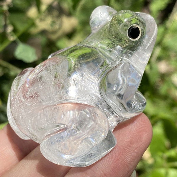 Natural Hand Carved Clear Quartz Crystal Frog,Crystal Frog,Stone,Rock,Gemstone,Crystal healing,Special Collection