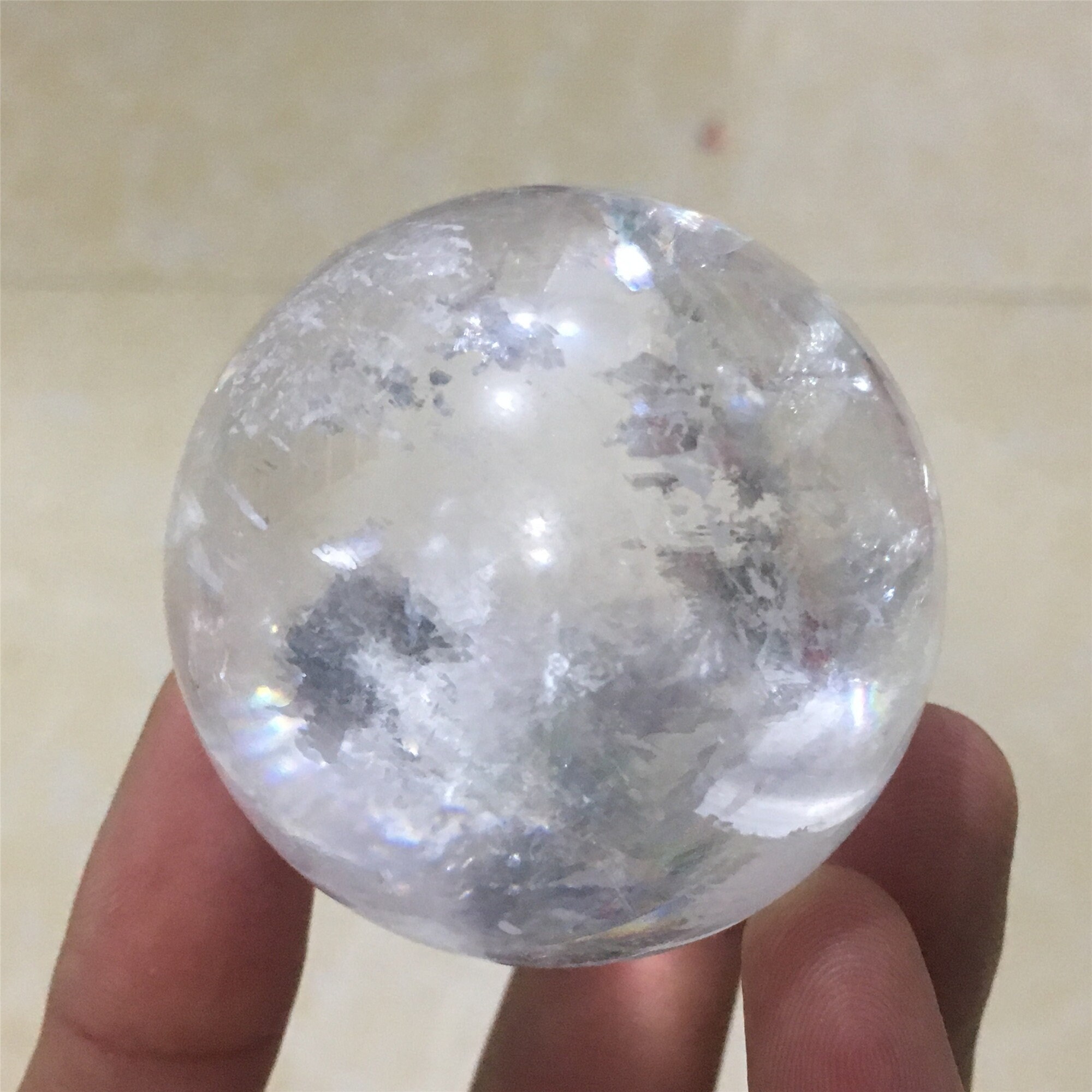 1pc Natural iceland spar quartz crystal sphere Calcite ball Etsy