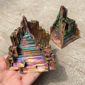 1PC 300g Titanium Rainbow Bismuth Ore,Crystal Quartz Mineral Point,Tower,Home Decoration,Mineral Specimens,Crystal Collection,Reiki Healing zdjęcie 9