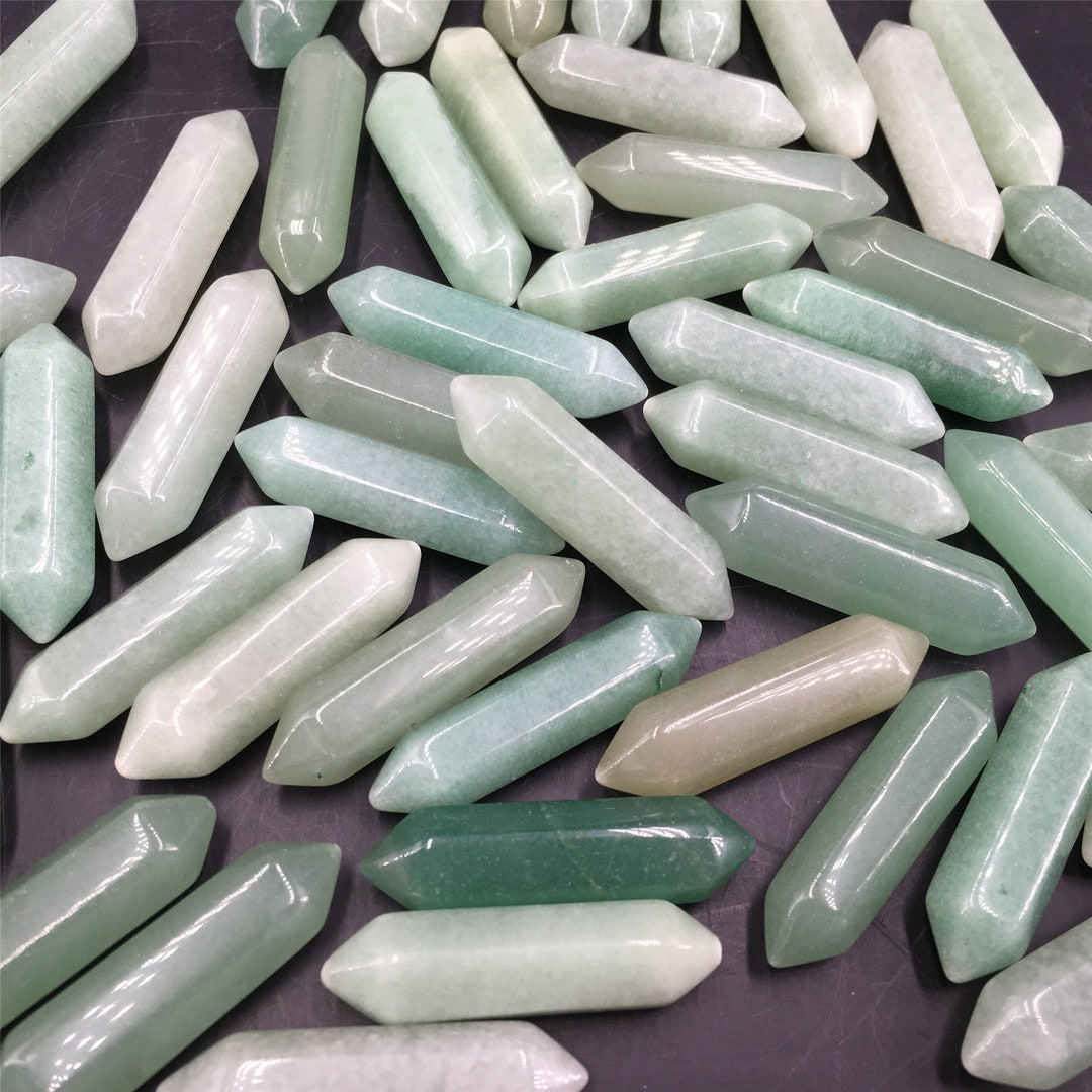 10PCS Natural Aventurine Quartz Double Point Quartz Wand,mineral