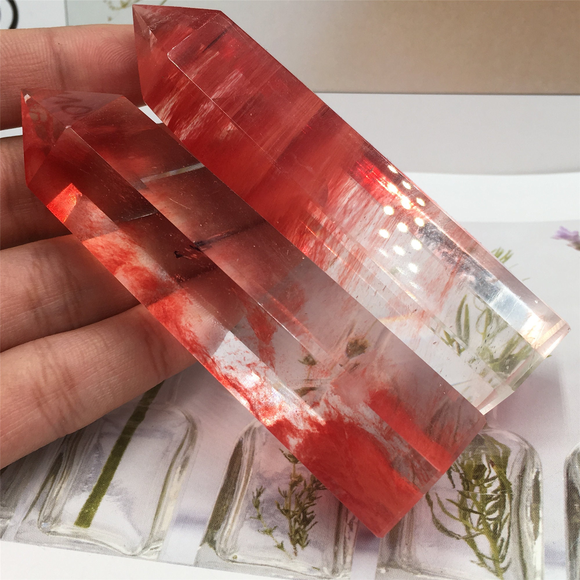 1PC Red Smelting Quartz Crystal ObeliskQuartz Crystal Etsy