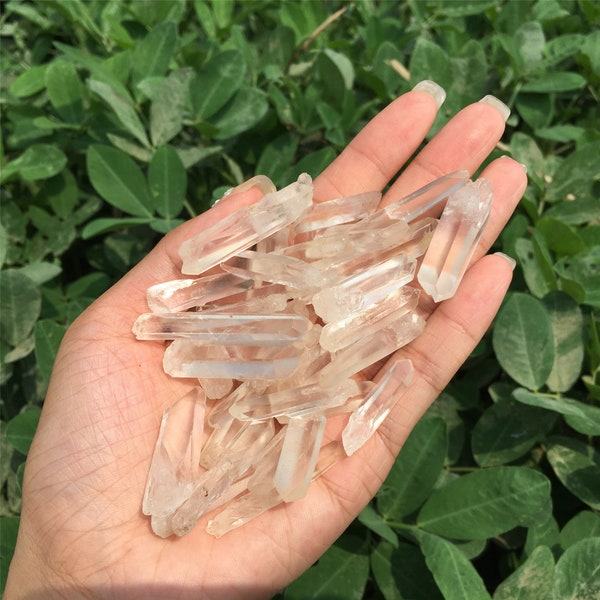 50/100/200g Clear Quartz Crystal Lot Bulk,Clear Quartz Points,Natural Formed Crystal Points ,Rough Clear Quartz,Thin Quartz Loose Rough Gems