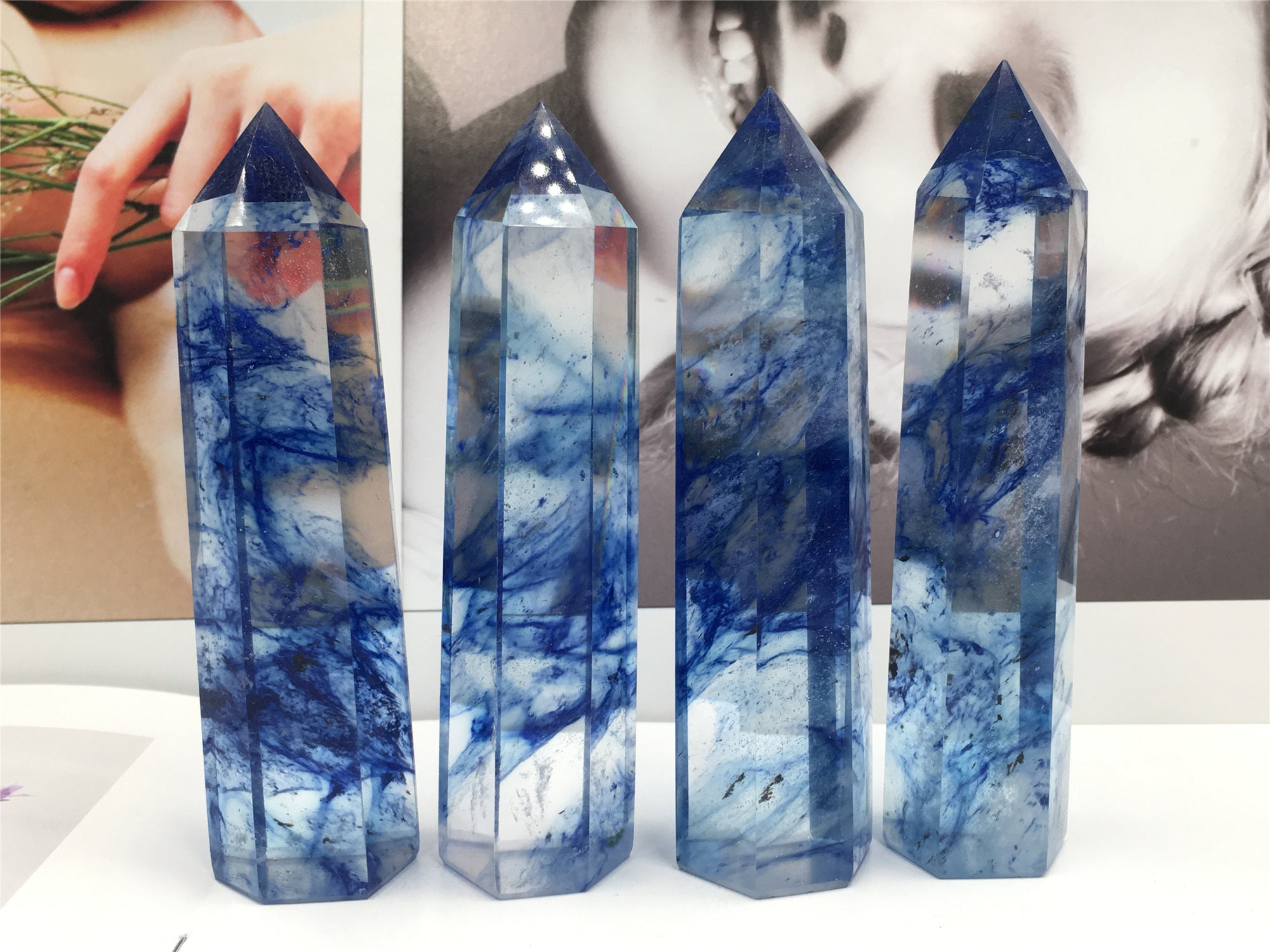 70g Blue Smelting Quartz Crystal ObeliskQuartz Crystal Etsy