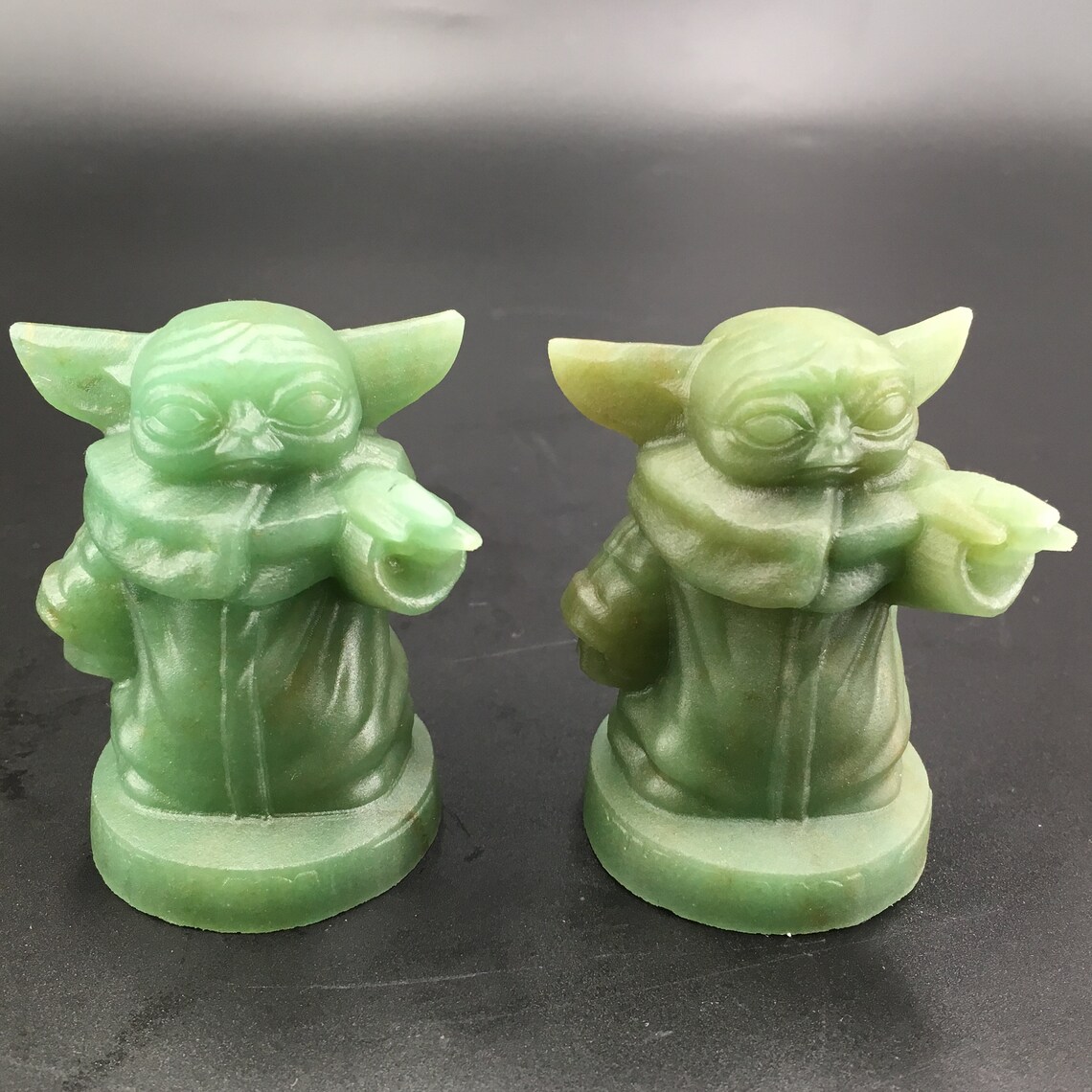 2 Natural Aventurine Yoda Carved Quartz Crystal Etsy