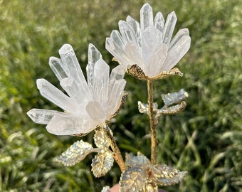 1PC Natural Crystal Flowers,Quartz Flowers,Clear Quartz,Energy Crystal,Mineral Specimen,Home Decoration,Reiki Healing,Crystal Gifts 120g+