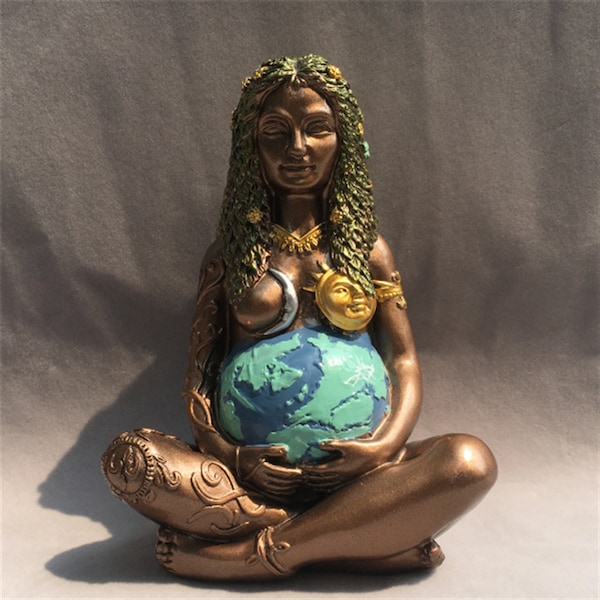 1pc 6 "Statue de la déesse Gaia, décorations en résine, décorations en résine de la terre mère, décorations de la déesse Gaia, décoration de la maison, sculptée à la main, cadeaux