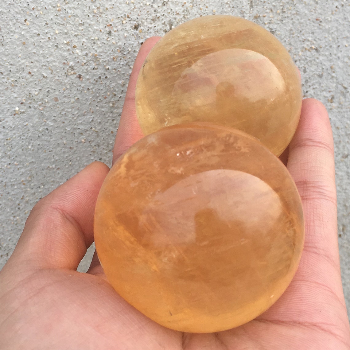 1pc Natural Yellow iceland spar quartz crystal sphereCalcite Etsy