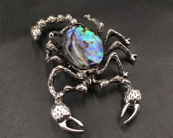 1pc Natural Abalone shell brooch Quartz scorpion,Crystal heal,crystal figurine pendant,Crystal animal,home decoration,Crystal carving 10g+