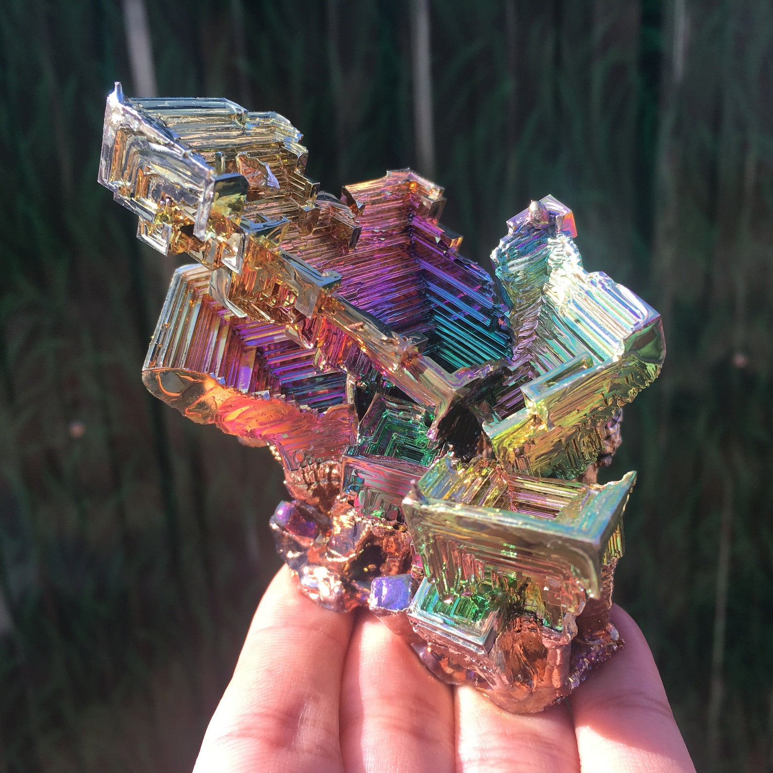 1pc Rainbow Bismuth Ore Geode Crystal Quartz Titanium Mineral Etsy