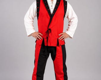 Landsknecht Doublet Costume, 16th Century Historical Clothing, Renaissance Festival Attire, Medievals Tunic with Chemise