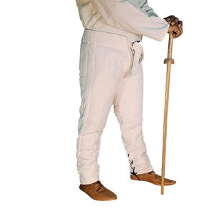 Gambeson Chausses for Warrior, Renaissance Costume, Quilted Medievals Pant, Medieval Padded Leg Armor Pants image 6