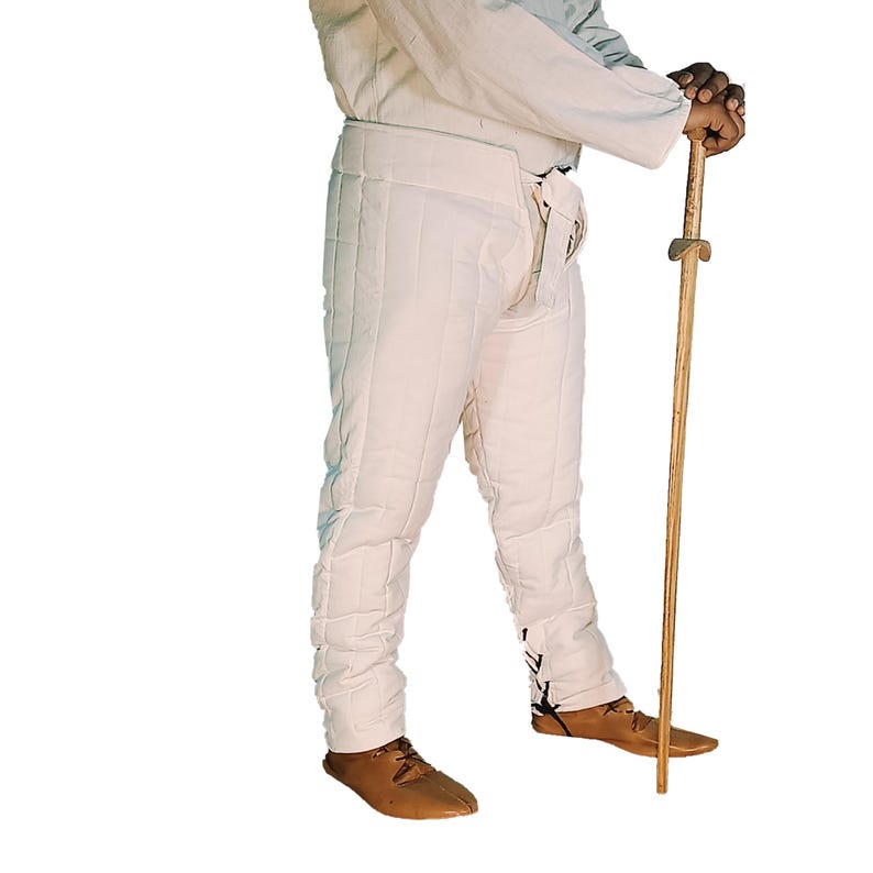 Gambeson Chausses for Warrior, Renaissance Costume, Quilted Medievals Pant, Medieval Padded Leg Armor Pants image 6