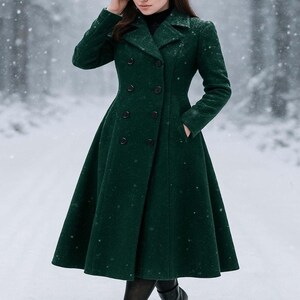 Womens Green Long Winter Coat - Etsy