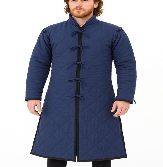 Witcher Cosplay Padded Gambeson, Medieval Costume, Larp Armor, Thick Long Warrior Coat, Renfair Outfit