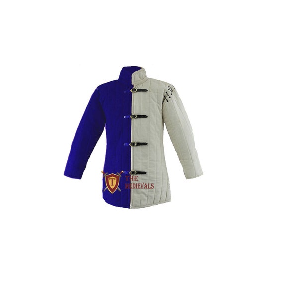 Gambeson theater costume Medieval Strips Coller Thick Padded cotton sca larp
